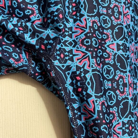 Fabletics Women's Salar Printed Powerhold Foldover Mosaic Inkwell Leggings Small - Picture 6 of 7